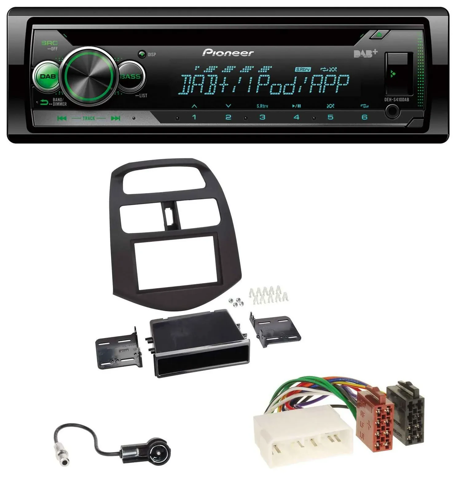 Автомагнитола для Chevrolet Spark Pioneer USB/MP3/DAB/AUX/CD (2012–2013)