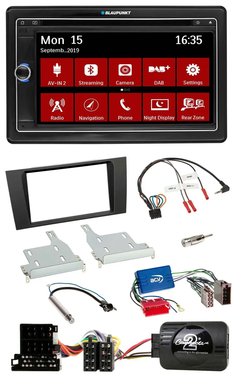 Blaupunkt 2DIN USB DAB Lenkrad Bluetooth TMC Navigation für Audi A4 99-01 Aktivs