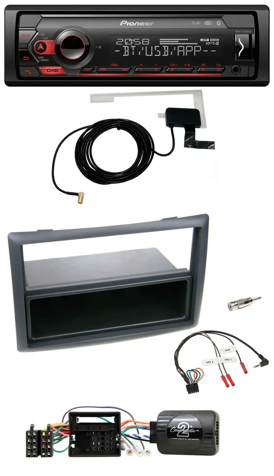 Автомагнитола для Renault Megane (2009–2012) Pioneer DAB, USB, Bluetooth, поддержка управления на руле