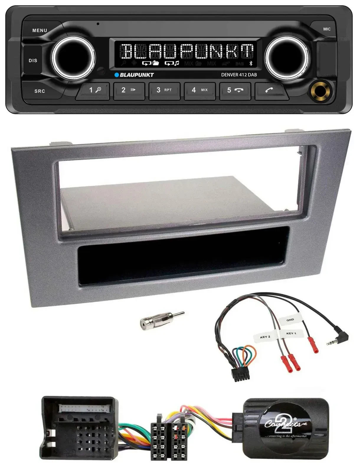 Blaupunkt Bluetooth DAB Lenkrad USB Autoradio für Ford Mondeo 2004-2007 anthrazi
