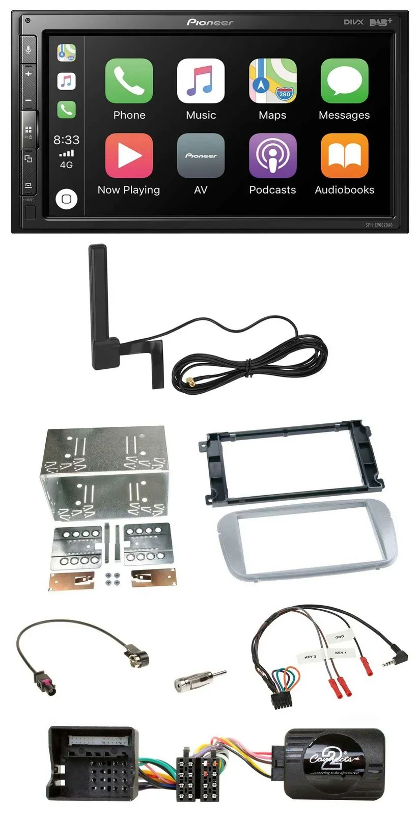 Pioneer USB 2DIN Bluetooth DAB Lenkrad Autoradio für Ford Mondeo S-Max 07-14 Pro