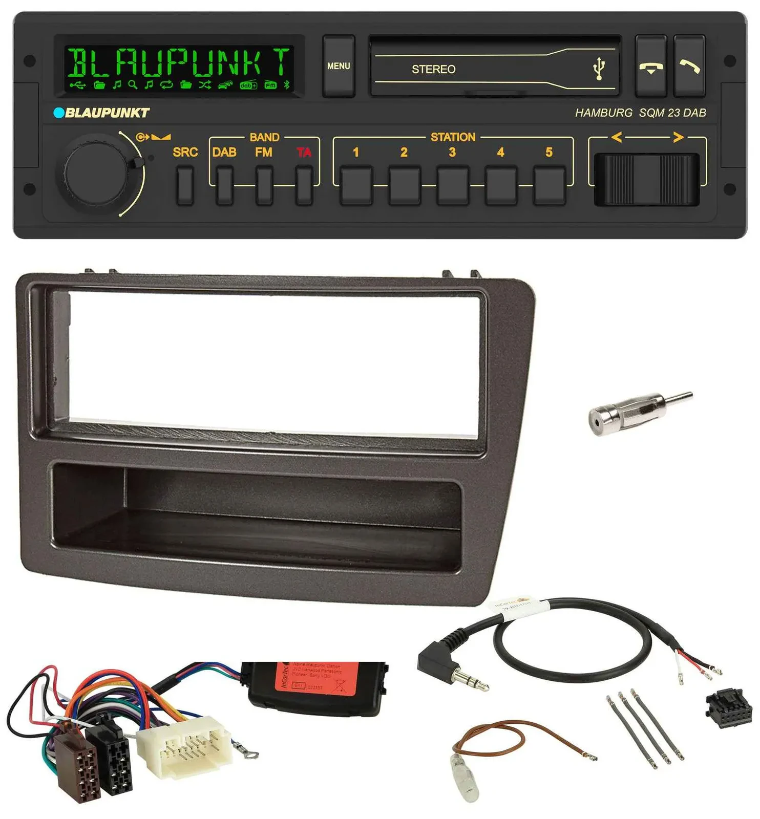 Blaupunkt USB DAB Bluetooth Lenkrad Autoradio für Honda Civic 04-06 anthrazit