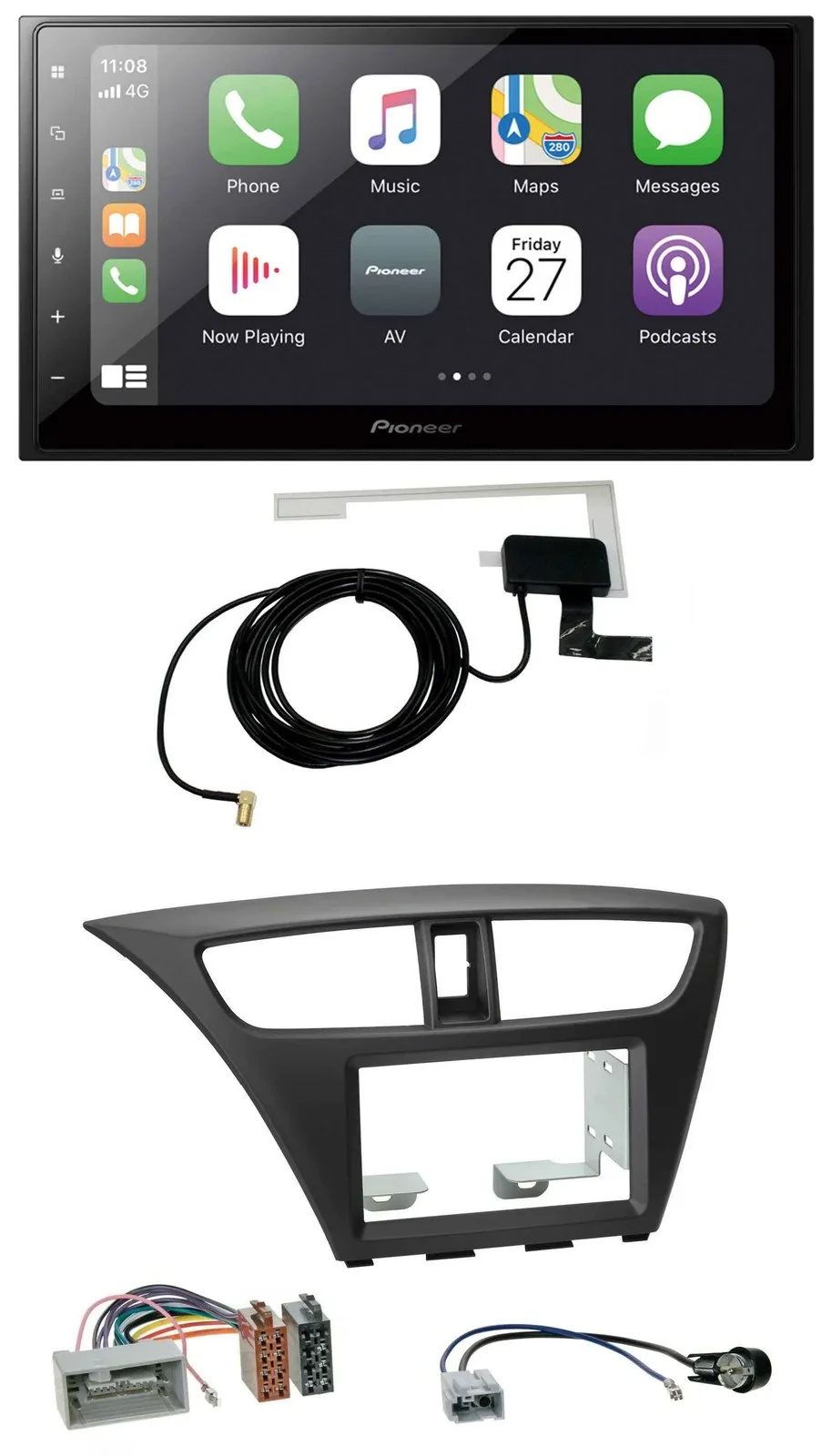 Автомагнитола для Honda Civic Hatchback (с 2012) Pioneer 2-DIN USB MP3 Bluetooth DAB