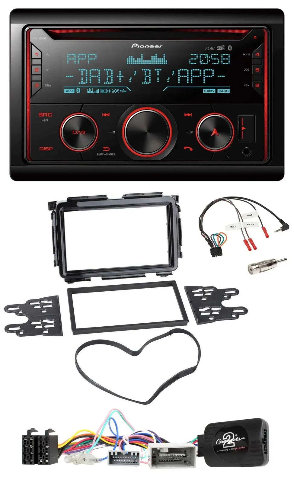 Pioneer 2DIN DAB Lenkrad Bluetooth USB CD Autoradio für Honda HR-V RU ab 2015 sc