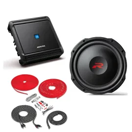 RS-W12D4 600W RMS 12” Dual 4-Ohm Shallow Subwoofer + Amplifier Kit