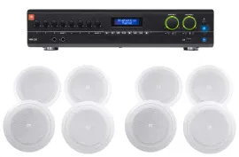 JBL VMA260 60w 8-Input Amplifier+(8) 8" JBL Speakers For Restaurant/Bar/Cafe