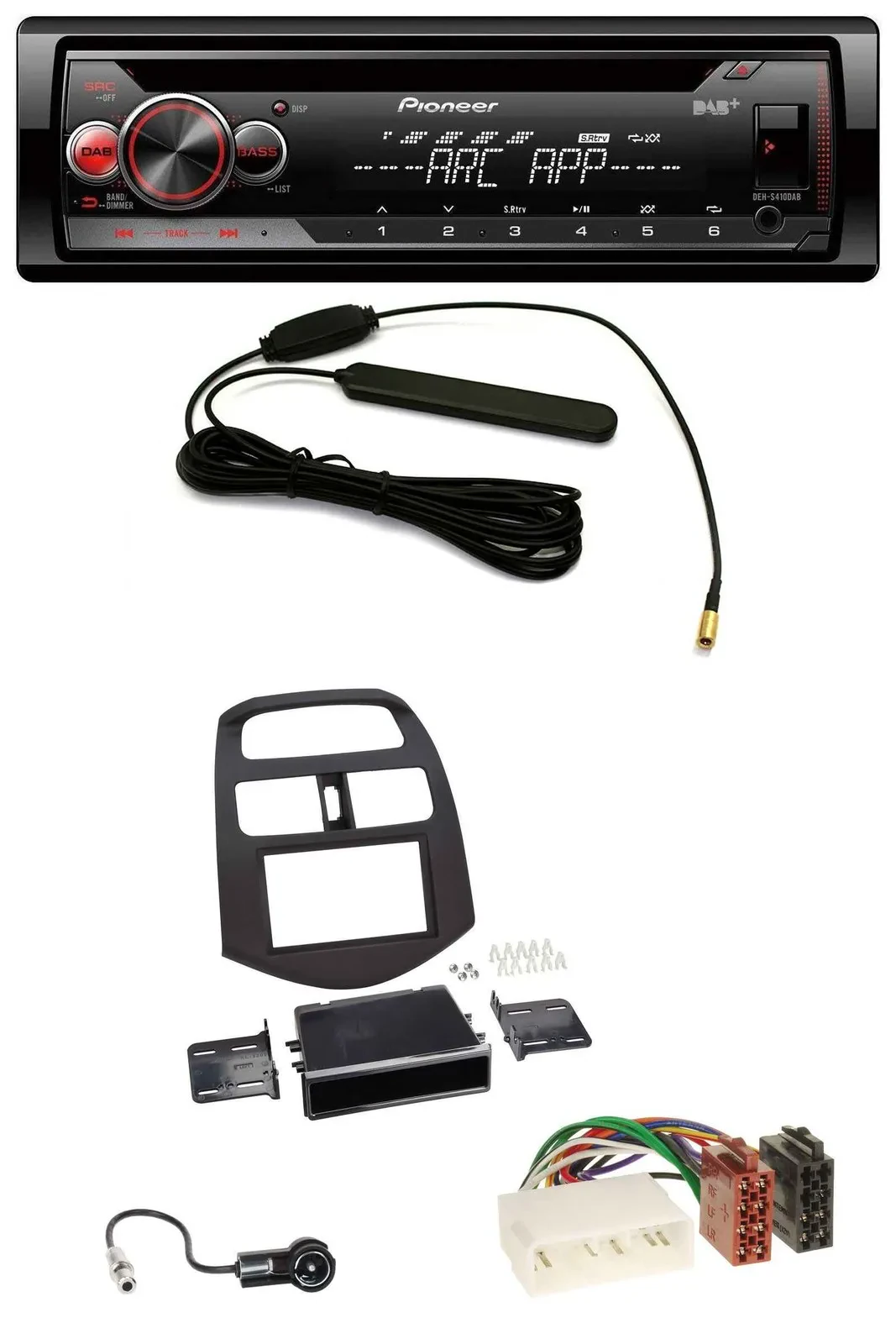 Pioneer CD USB AUX DAB MP3 Autoradio für Chevrolet Spark (KLM 2012-2013)
