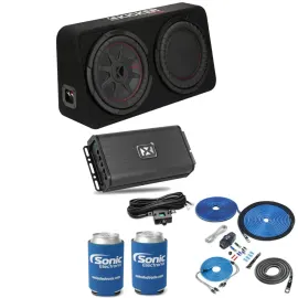 Сабвуфер пассивный Kicker TCWRT102 10" 2 Ом (набор) с усилителем NVX и комплектом для установки