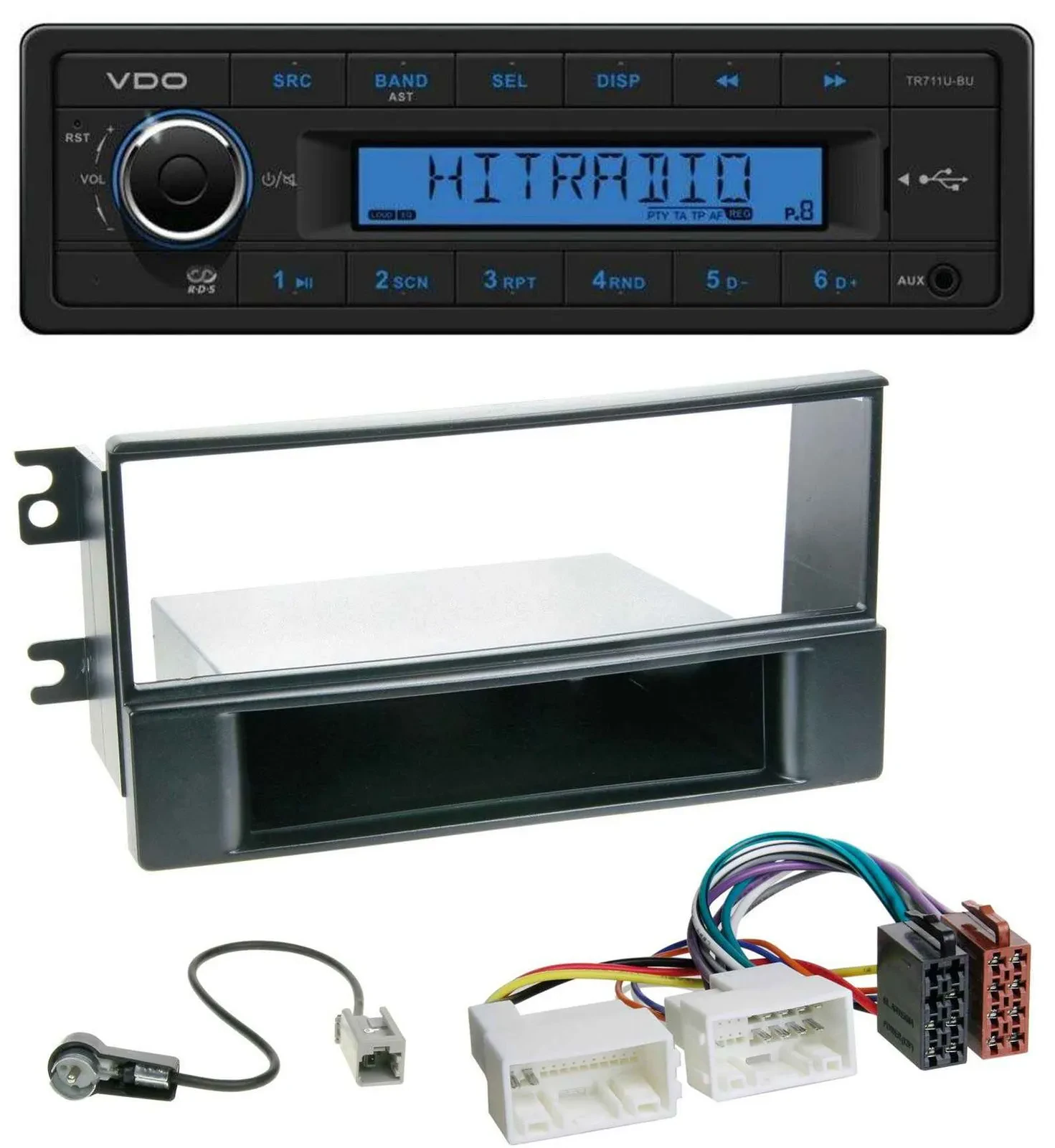 VDO AUX 1DIN MP3 USB Autoradio für Kia Sportage II 08-10 neue Verkabelung