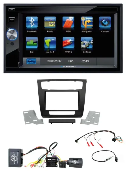 Blaupunkt Lenkrad USB Bluetooth TMC 2DIN Navigation für BMW 1er Aktiv aut. Klima