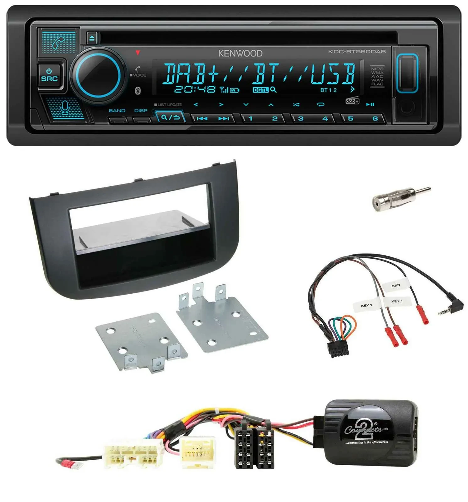 Kenwood Bluetooth DAB CD Lenkrad USB Autoradio für Mitsubishi Colt Z3B/Z3V/Z30/Z