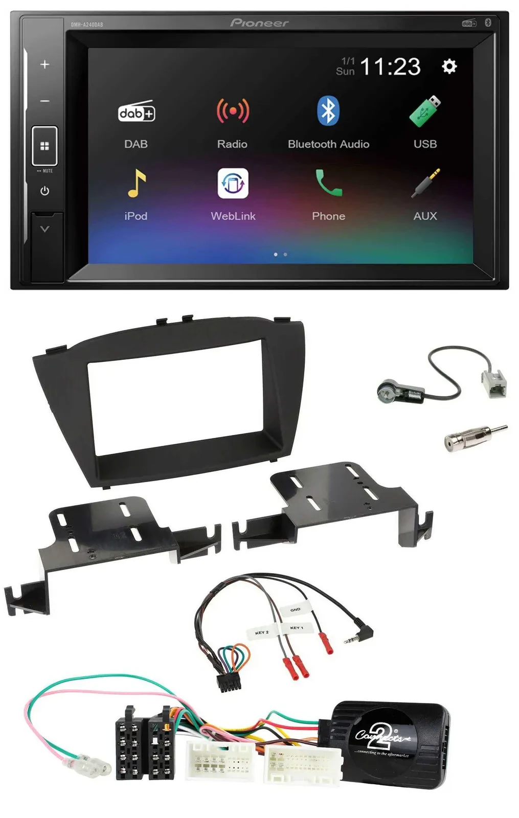 Автомагнитола Pioneer 2DIN DAB Bluetooth USB для Hyundai ix35 (с 2013)
