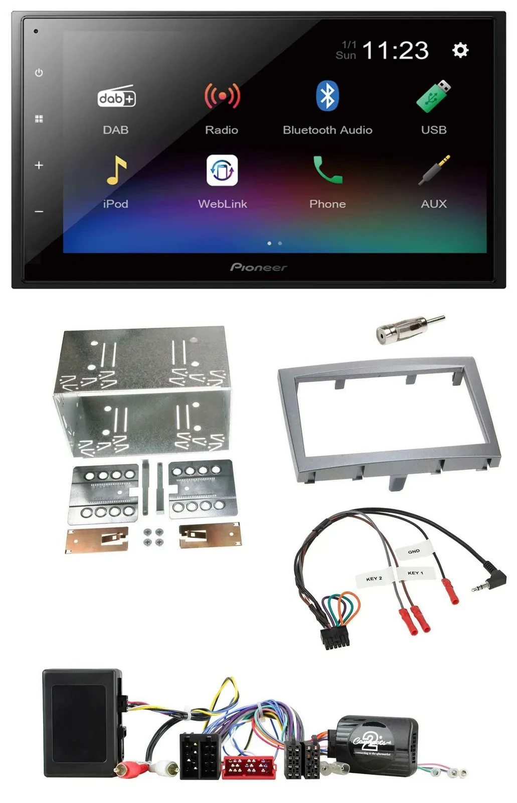 Pioneer USB Bluetooth DAB 2DIN Lenkrad Autoradio für Porsche 911 Boxster Cayman