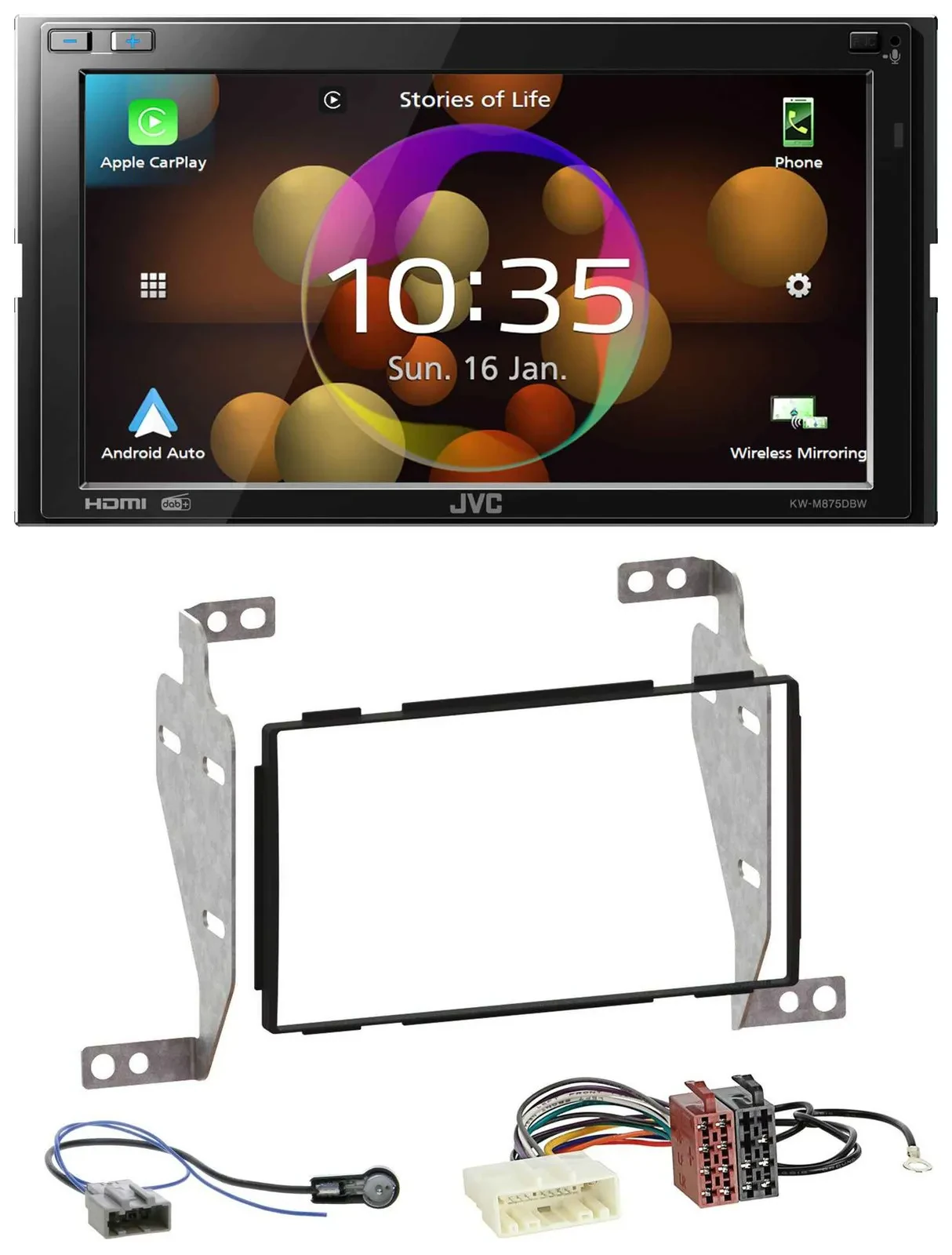 JVC DAB MP3 2DIN Bluetooth USB Autoradio für Nissan Juke (2010-2014)