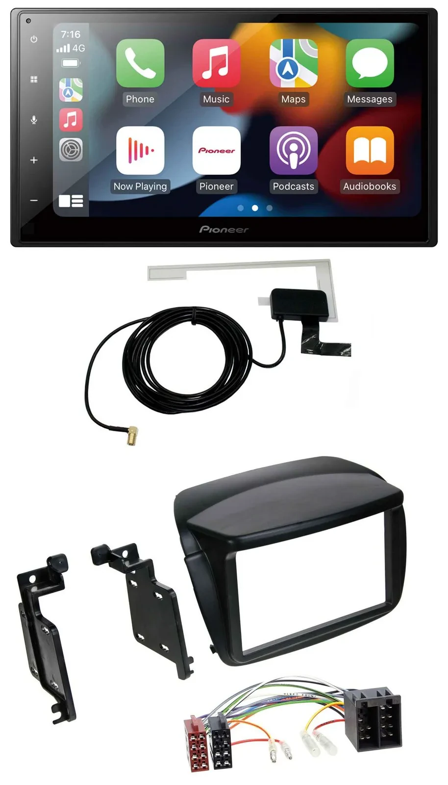 Pioneer MP3 USB Bluetooth DAB 2DIN Autoradio für Fiat Doblo ab 10 Opel Combo ab