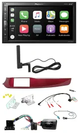 Pioneer USB 2DIN Bluetooth DAB Lenkrad Autoradio für Alfa Giulietta rot 940 2010
