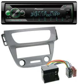 Pioneer USB MP3 DAB AUX CD Autoradio für Renault Megane 3 Quadlock 09-14 grau