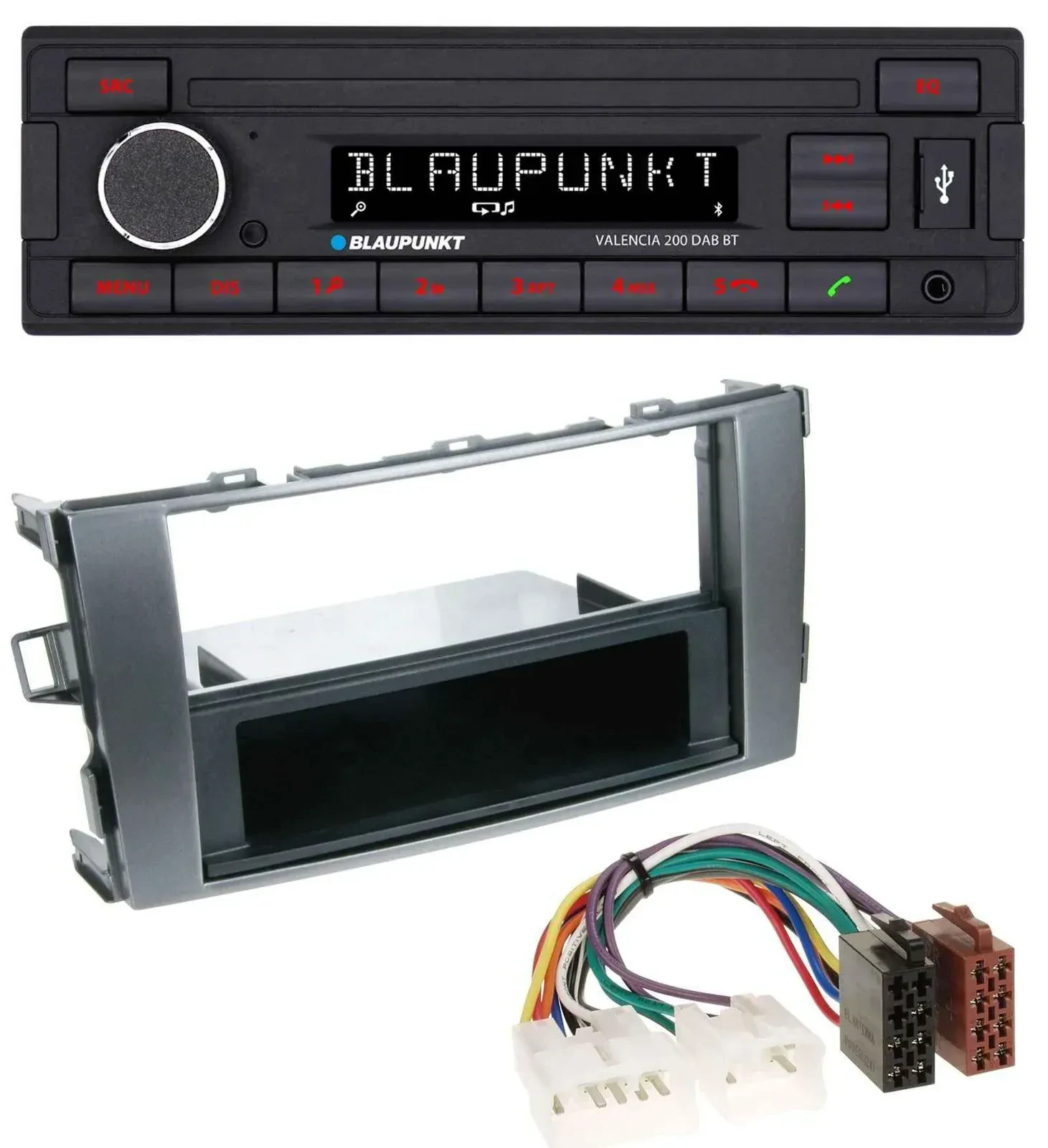 Blaupunkt DAB MP3 Bluetooth USB Autoradio für Toyota Auris 07-12 anthrazit-grau