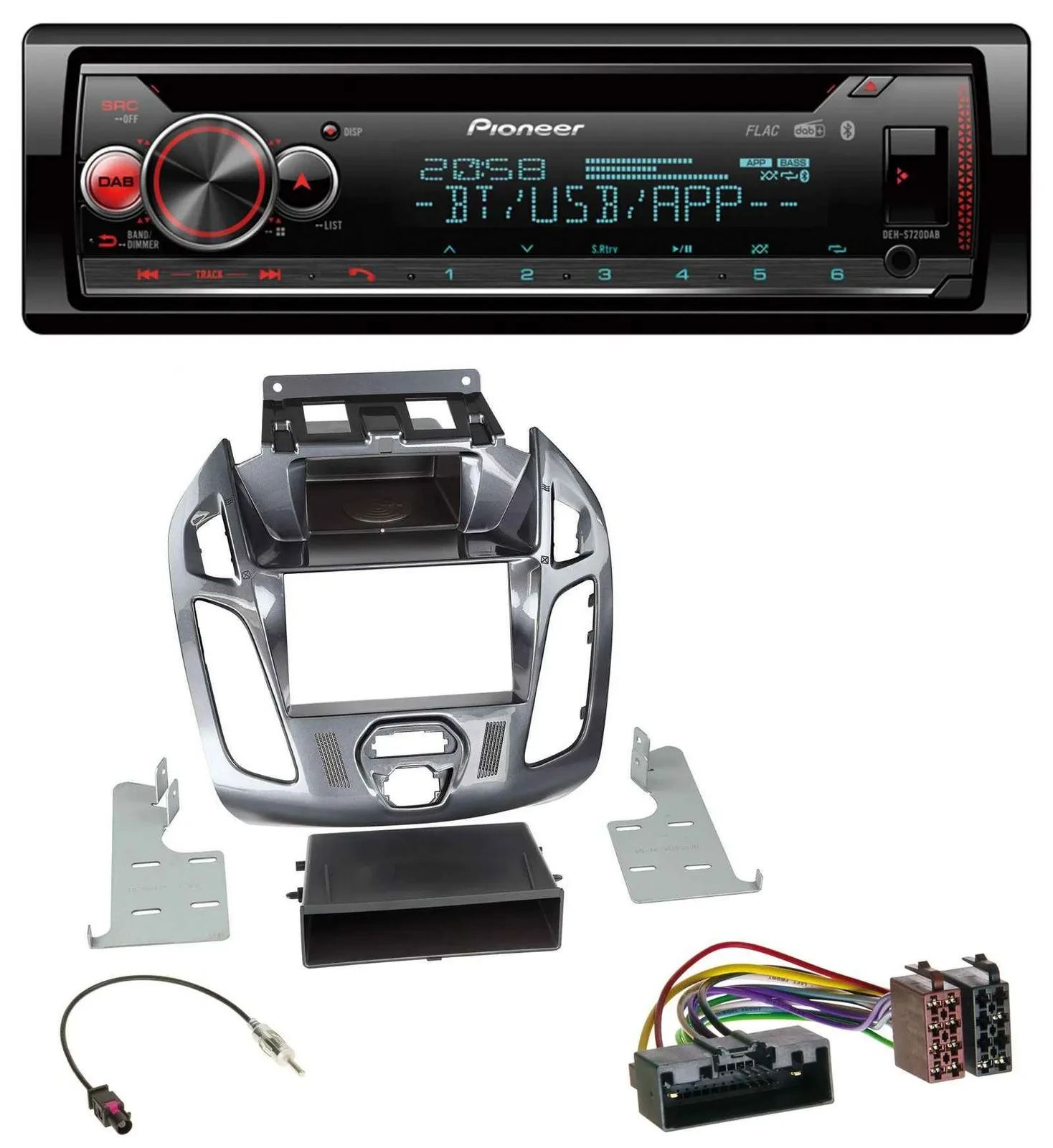 Автомагнитола Pioneer CD/MP3, DAB, Bluetooth, USB для Ford Transit/Connect (2012–2018)