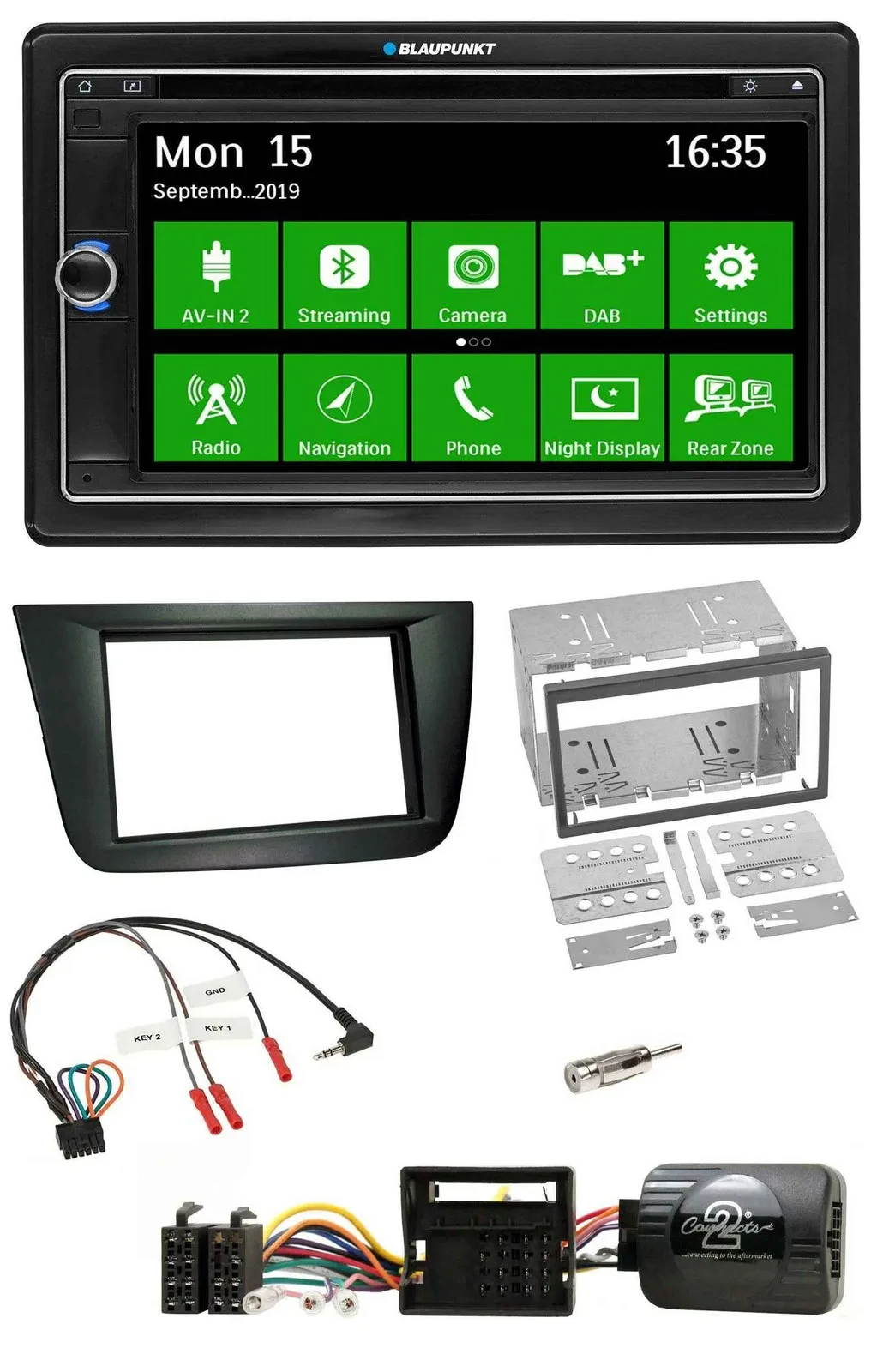 Blaupunkt Bluetooth 2DIN Lenkrad DAB USB TMC Navigation für Seat Altea Toledo sc