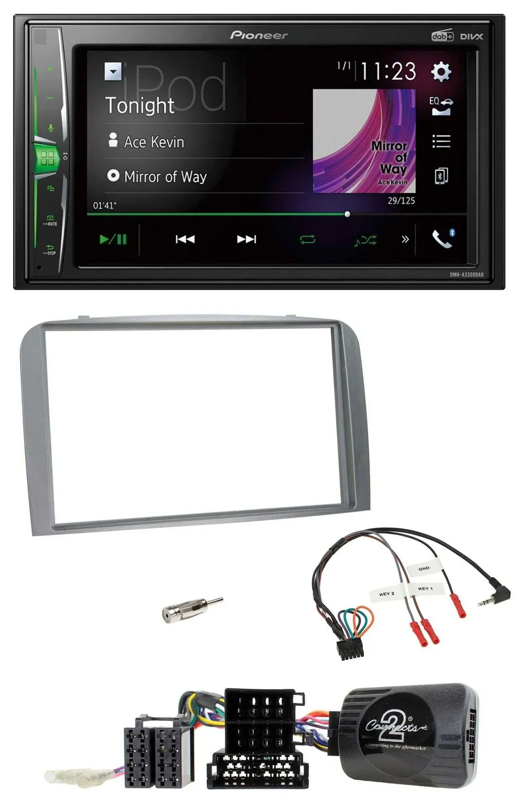 Pioneer 2DIN Lenkrad DAB USB Bluetooth Autoradio für Alfa Romeo 147 GT 2007-2010