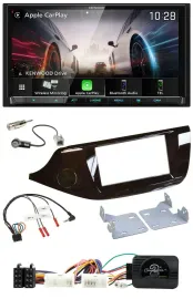 Kenwood Lenkrad 2DIN USB DAB Bluetooth Autoradio für Kia Ceed ab 2012 glänzend o