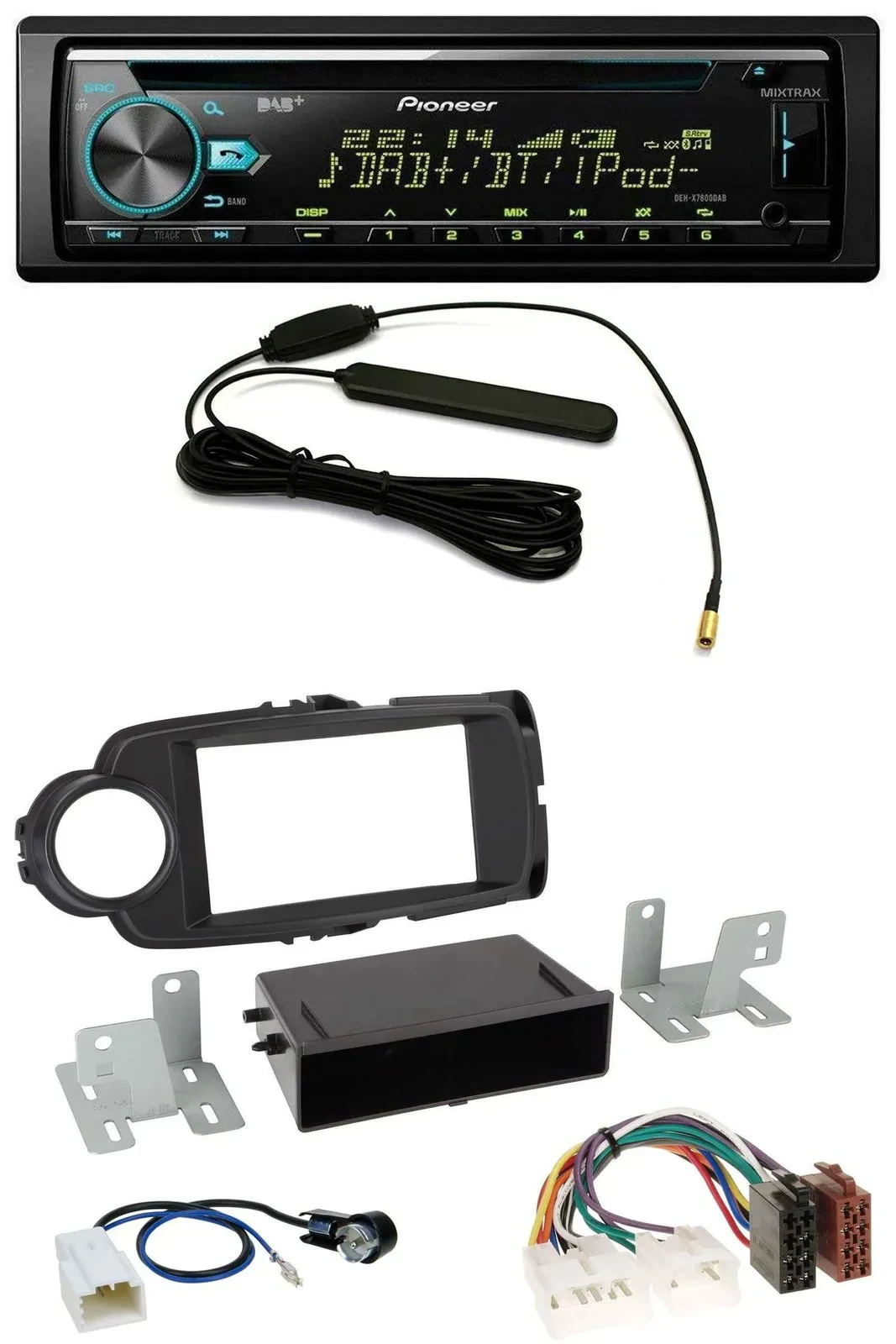 Автомагнитола для Toyota Yaris (2011–2014) Pioneer CD/MP3/AUX/DAB/USB черный