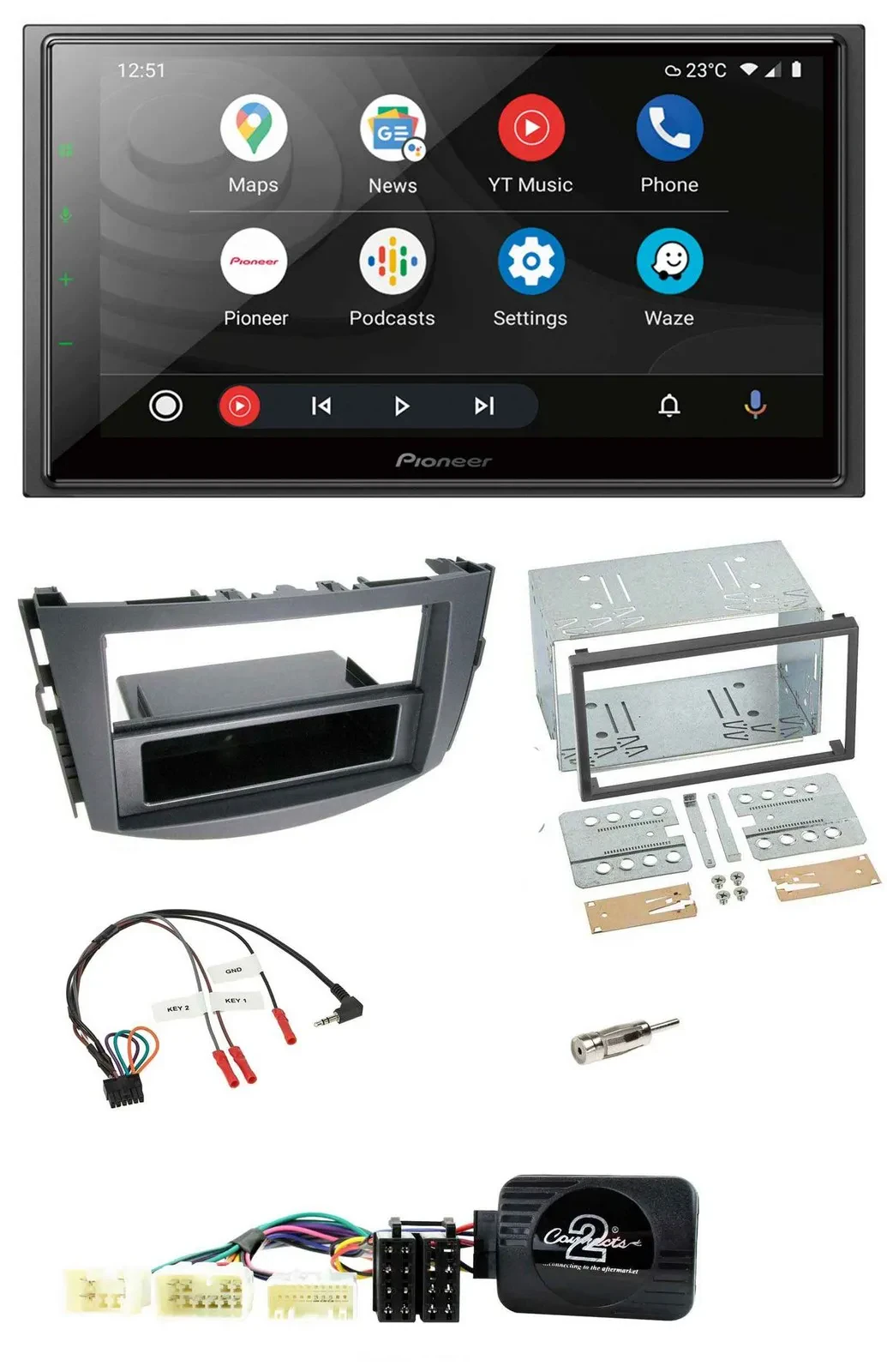 Pioneer USB 2DIN DAB Lenkrad Bluetooth Autoradio für Toyota RAV 4 2006-2011