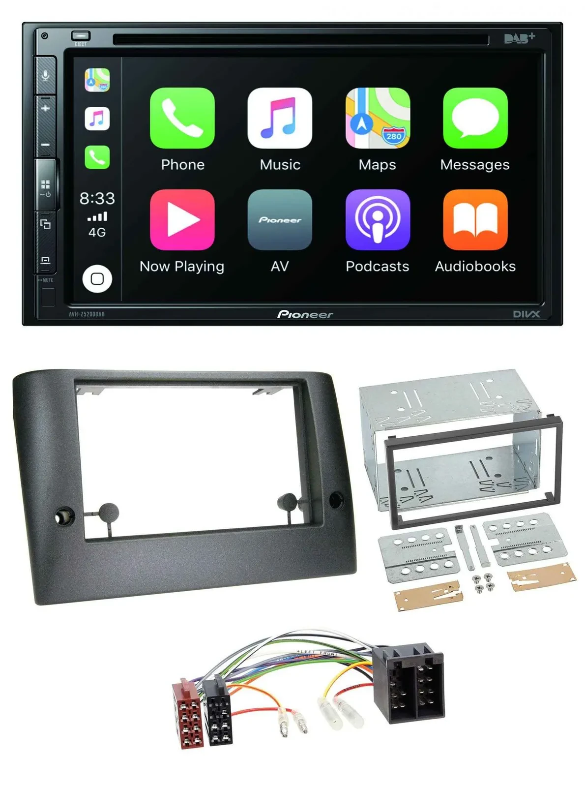Автомагнитола Pioneer 2-DIN, DVD, DAB, Bluetooth, USB, MP3 для Fiat Stilo (с 2005)