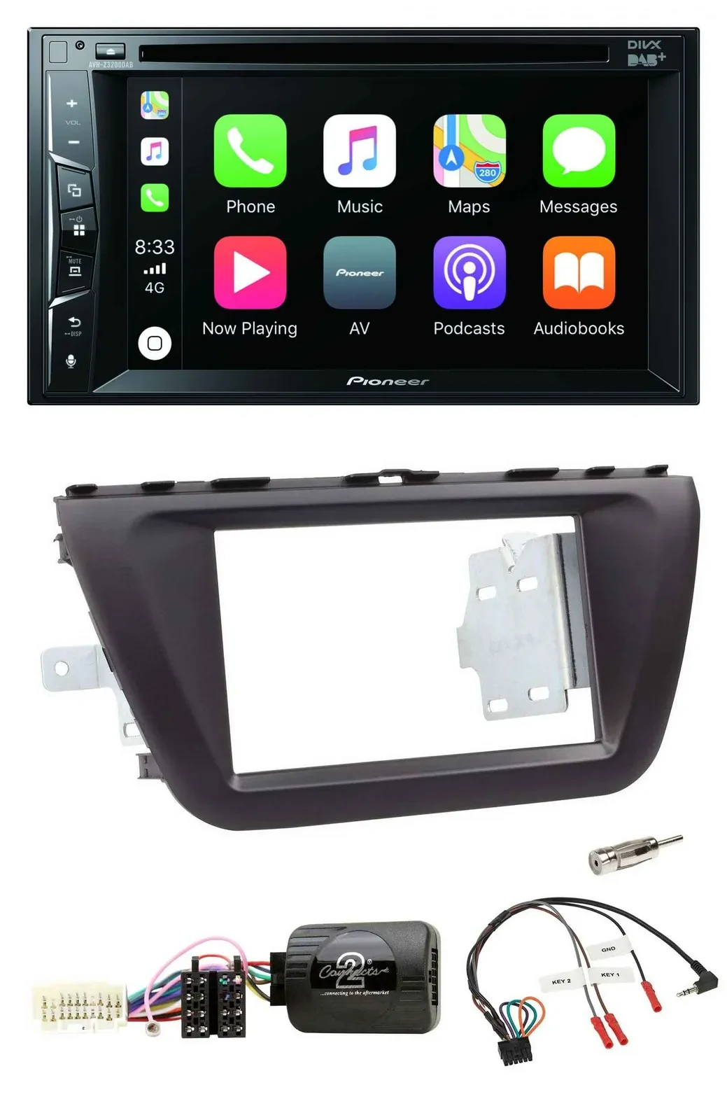 Pioneer Lenkrad USB DVD Bluetooth DAB 2DIN Autoradio für Suzuki SX4 ab 2013