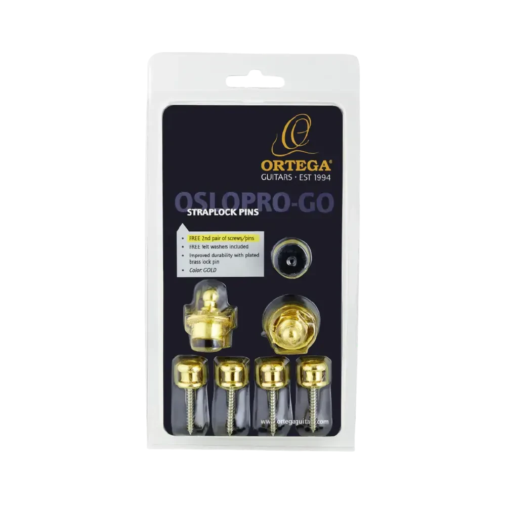Крепление гитарного ремня Ortega OSLOPRO-GO Gold (пара)