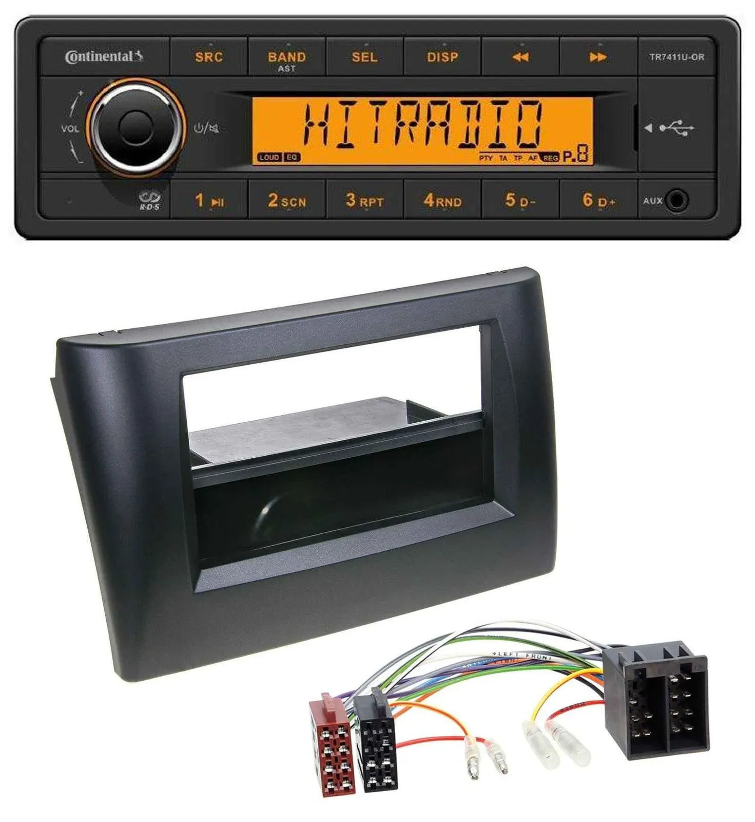 Continental 1DIN USB AUX MP3 Autoradio für Fiat Stilo 192 01-08 Ablagefach
