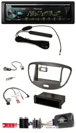 Pioneer CD MP3 Lenkrad DAB USB Autoradio für Hyundai i10 ISO 2009-13 dunkelsilbe