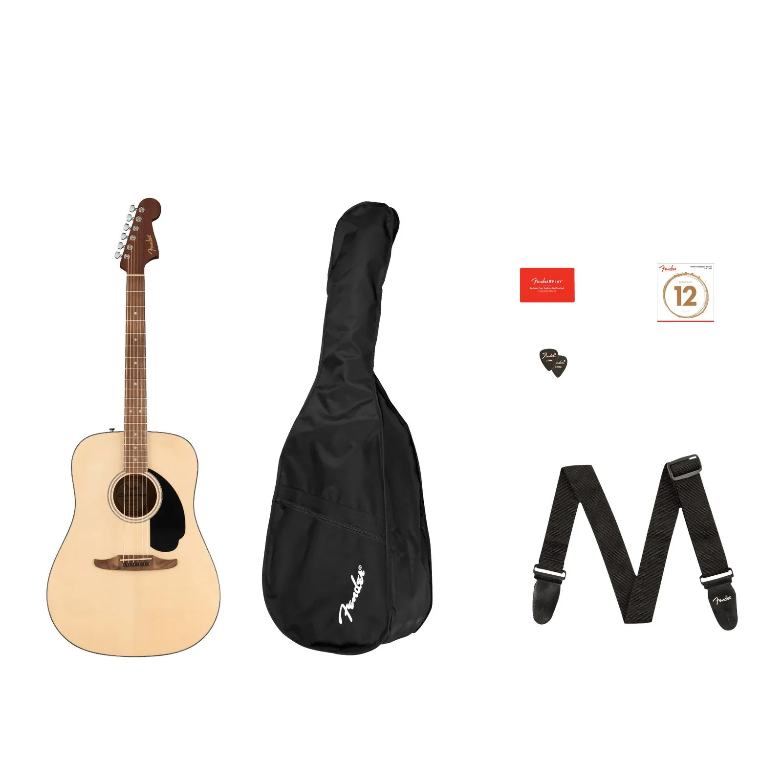Б/У Акустическая гитара Fender California Standard Redondo Pack Natural, черный пикгард, верх: ель