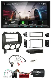 Kenwood Lenkrad 2DIN USB DAB Bluetooth Autoradio für Mazda 2 2007-2014