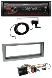 Pioneer 1DIN USB DAB MP3 AUX Autoradio für Citroen C5 Peugeot 407 ab 04 grau-met