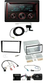 Pioneer 2DIN Lenkrad DAB USB CD Bluetooth Autoradio für Opel Corsa C schwarz