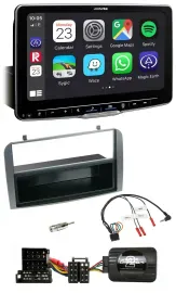 Автомагнитола для Alfa Romeo 147/GT Alpine Bluetooth, USB, DAB, антрацит, с нишей, поддержка кнопок на руле