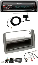 Pioneer Bluetooth DAB USB Lenkrad Autoradio für Fiat Panda 169 2007-2012 grau
