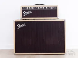 1961 Fender Bassman 6G6 Blonde Brown Panel Vintage Piggyback Tube Amp 2x12