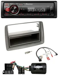 Pioneer MP3 1DIN DAB USB Lenkrad Autoradio für Fiat Panda 04-10 169 grau