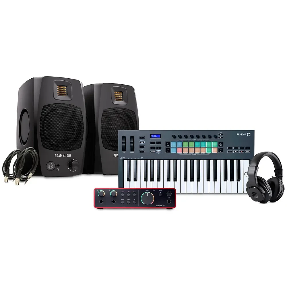 Novation FLkey Keyboard Controller w/Audio Interface/Monitors 37 Key Package