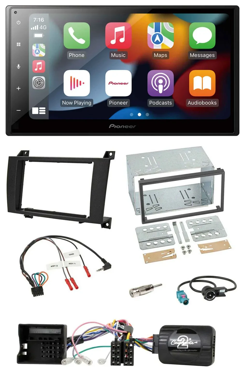Автомагнитола для Mercedes SLK R171 (2004–2008) Pioneer 2DIN, DAB, Bluetooth, USB
