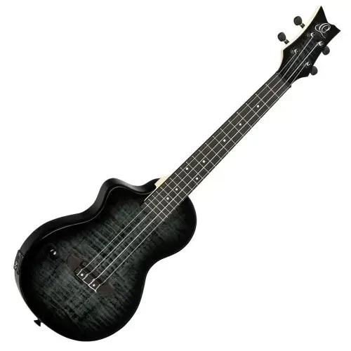 Укулеле тенор леворукая Ortega NEO-U-TGB-L с вырезом, Transparent Grey Burst, с чехлом