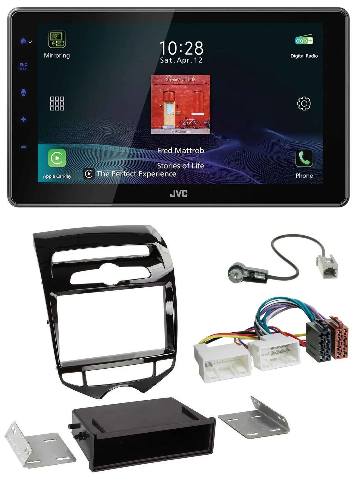 JVC DAB MP3 Bluetooth USB Autoradio für Hyundai ix20 ab 10 autom. Klima