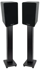 Pair Rockville RockShelf 58B Black 5.25" Home Bookshelf Speakers + 36" Stands