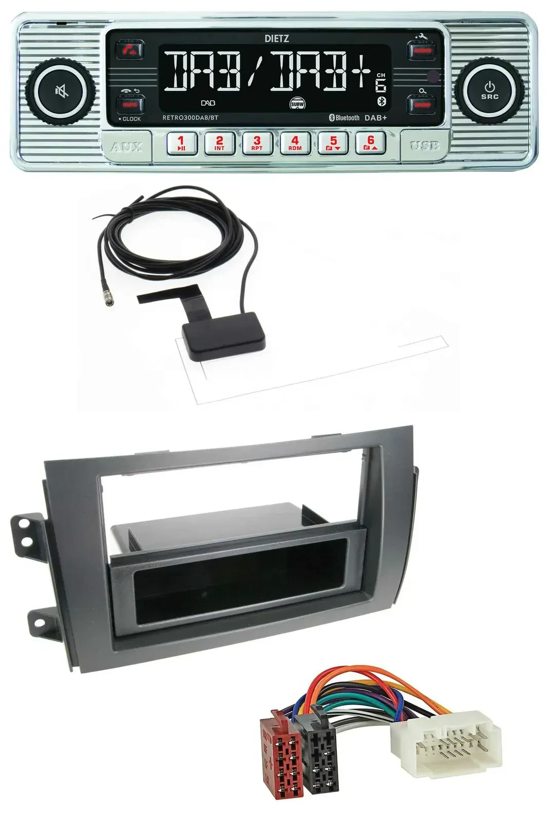 Dietz Bluetooth USB MP3 DAB Autoradio für Fiat Sedici, Suzuki SX 4