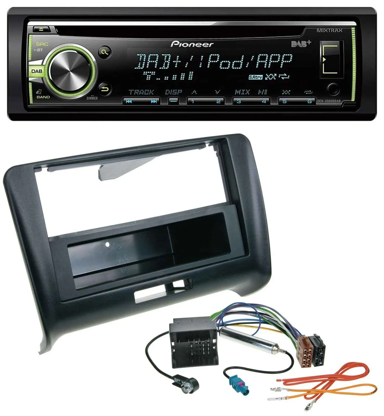Pioneer DAB USB MP3 AUX CD Autoradio für Audi TT (2006-2014) - Quadlock
