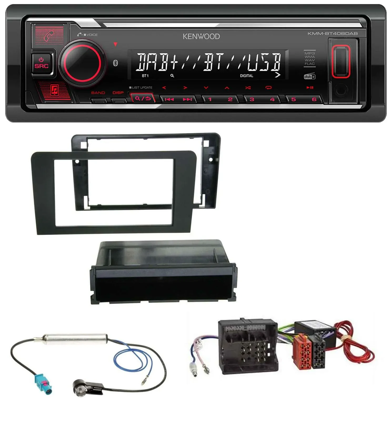 Kenwood MP3 Bluetooth USB DAB Autoradio für Audi A3 8P 06-12 Symphony Aktivsyste