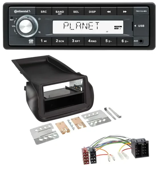 Continental USB MP3 AUX 1DIN Autoradio für FIAT Fiorino (ab 2008)
